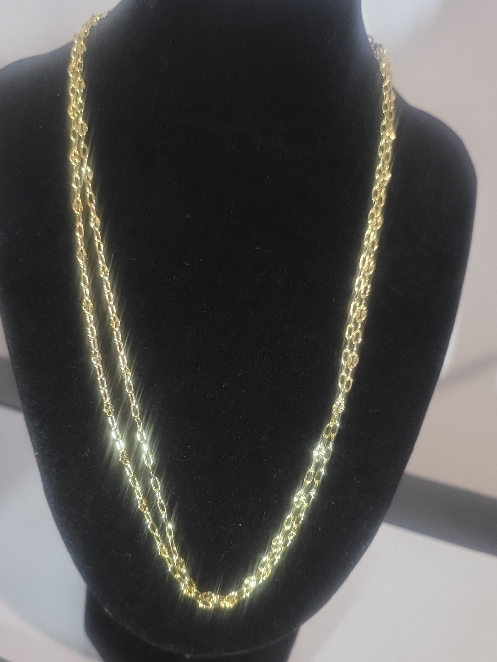 2 New 18inch Stamped Italy 18k Gold Filled Mariner Chain Necklaces